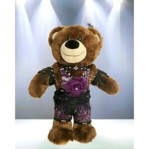 Build A Bear Purple Black Dance Outfit Ballet Bling & Brown Plush Stuffed Animal